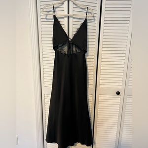 ASOS DESIGN black midi satin dress